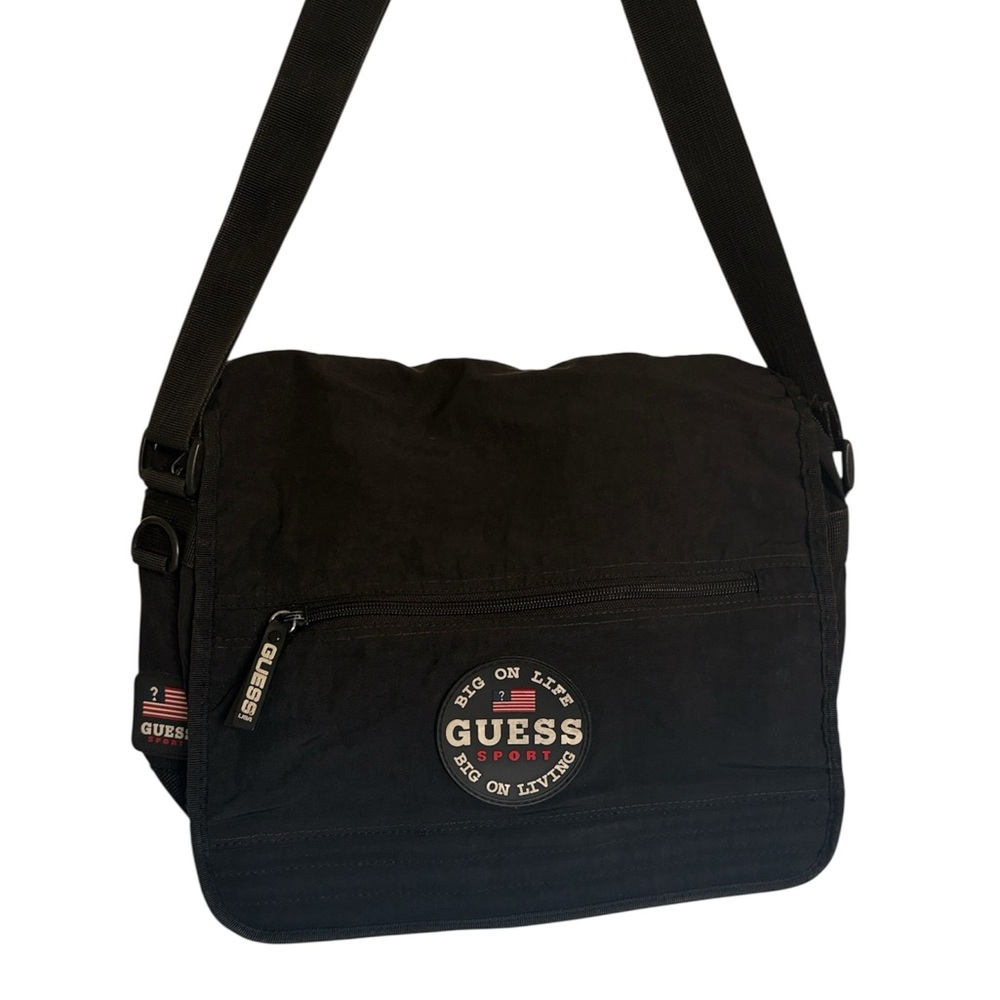 Vintage GUESS Sporty Black Messenger Bag